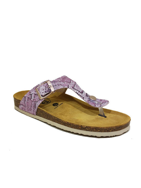 Plakton Leather Women's Flat Sandals Anatomic Rose