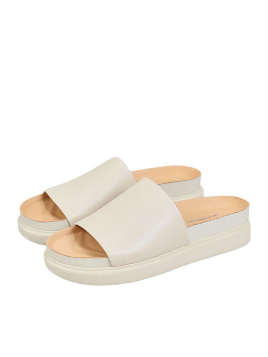 Vagabond Leather Women's Flat Sandals in White Color 4932-001-02