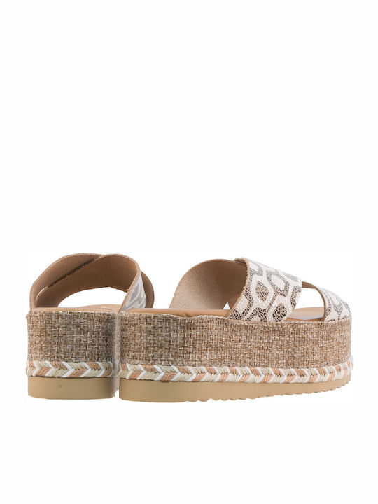 Robinson Women's Flat Sandals Flatforms In Beige Colour