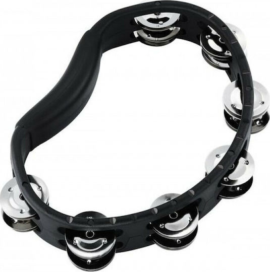 Meinl Headliner Tambourine Black Plastic Hand Tambourine with Double Row Jingles