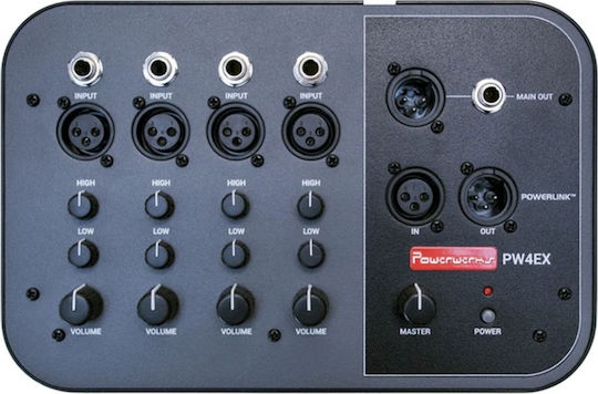 Powerwerks Powerwerks PW4EX Analog Mixer 4 Channels with Phantom Power and 5 XLR Inputs