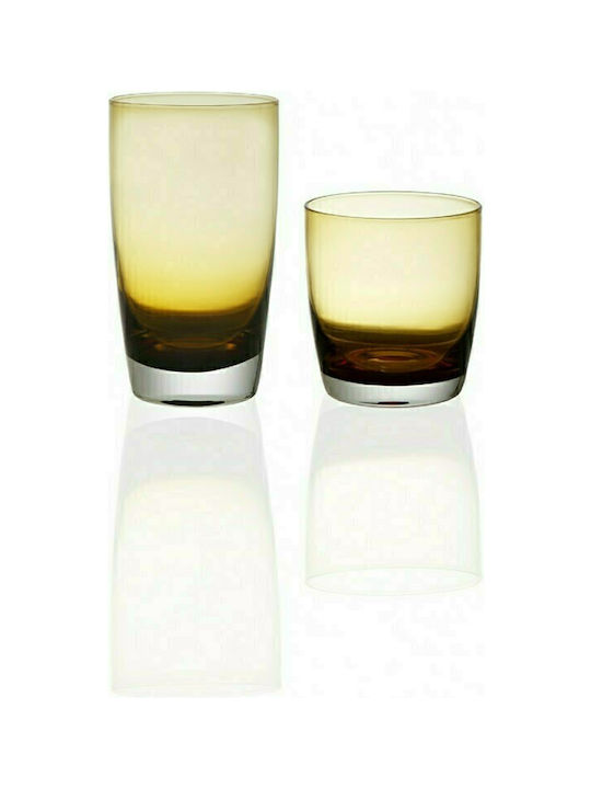 Cryspo Trio Amber Set of Glasses Water made of Glass Irid 540ml 6pcs