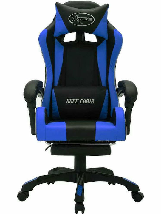 vidaXL 288006 Gaming Chair with RGB Lighting and Footrest Black/Blue