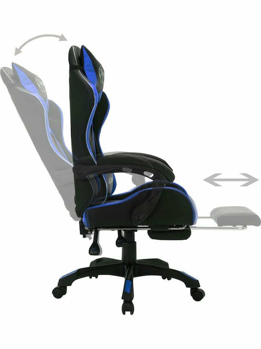 vidaXL 288006 Gaming Chair with RGB Lighting and Footrest Black/Blue
