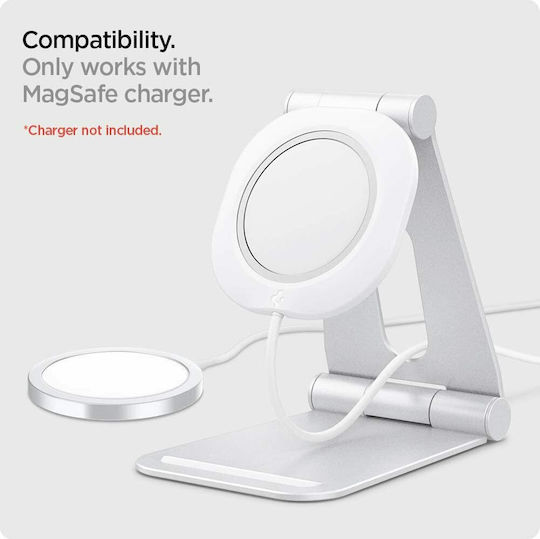 Spigen MagFit Βάση Φόρτισης MagSafe σε Λευκό χρώμα