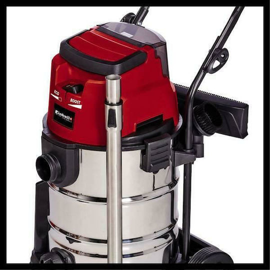 Einhell 36/30 Акумулаторна Прахосмукачка За Течности / Твърди Без Зарядно и Батерия с Пластмаса Контейнер 30лт