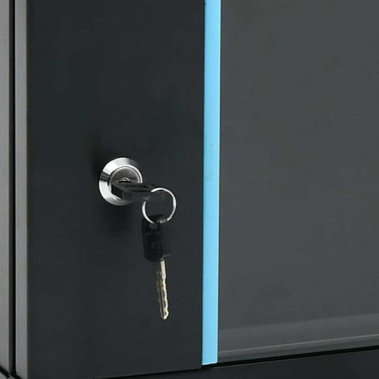 vidaXL Επιτοίχια Rack Cabinet 6U 60x45x37.5cm Black 30165