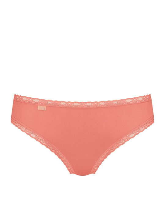 24/7 Weekend Tai Βαμβακερά Women's Slip 3Pack with Lace Coral/White