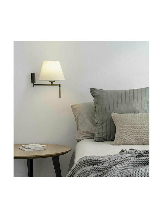 Faro Barcelona Ron Modern Lamp Wall with Socket E27 and Switch Beige 22x21cm