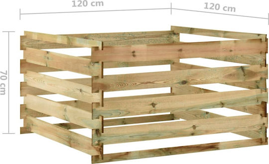 Компостер със Сандъци 120x120x70cm Изработен от импрегнирана борова дървесина