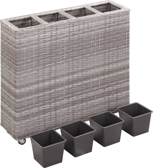 vidaXL Plastic Planter Box Grey 80x22x79 cm