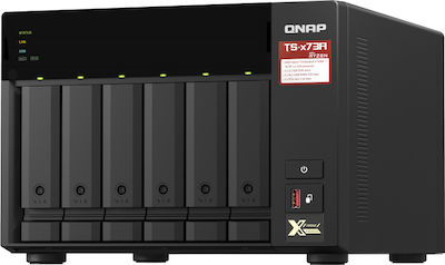 QNap TS-673A-8G NAS Tower with 6 Number of Spit for HDD/SSD and 2 Ethernet Port