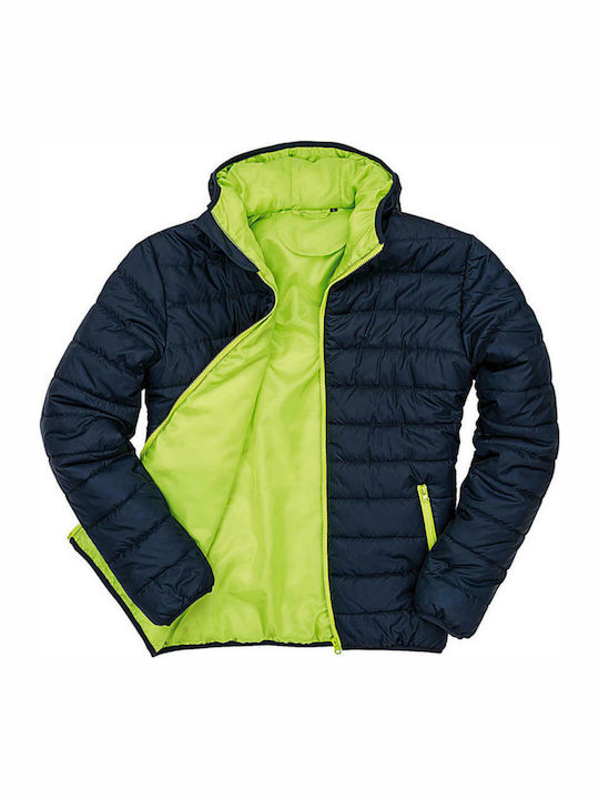 Result Geacă pentru bărbați de iarnă Puffer Navy Yellow