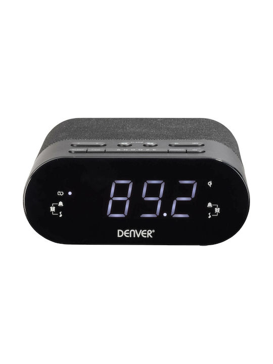 Denver Tabletop Digital Clock with Alarm & Radio CRQ-107