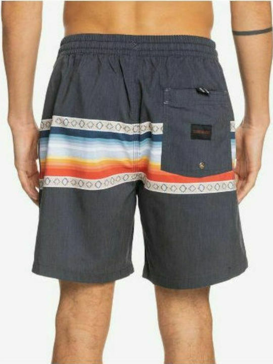 Quiksilver Volley 17 Herren Badehose Gray Gestreift