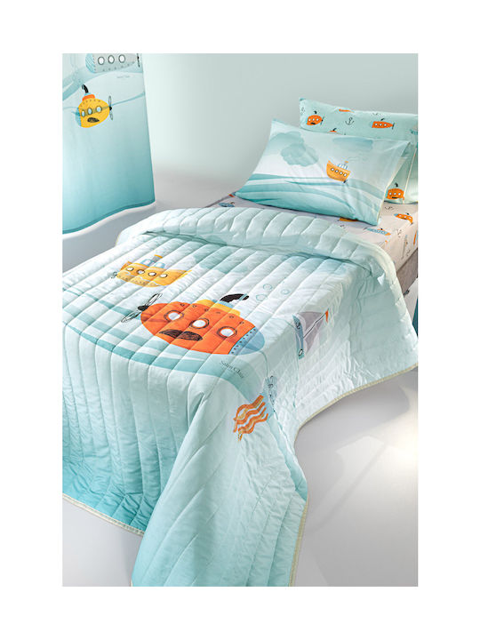 Saint Clair Kids Duvet for Single Bed Sub Light Blue 160x220εκ.