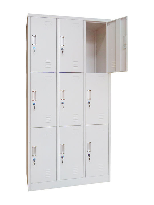 Locker Metal with 6 Cabinets Without Legs 90x45x185cm