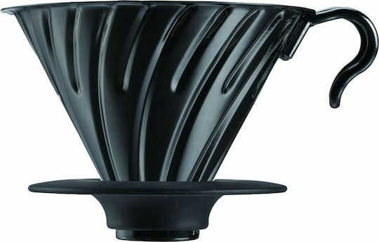 Hario V60 Metal Dripper / Matte Black 02 Picurător de cafea Oțel inoxidabil Negru 145x120x90mm