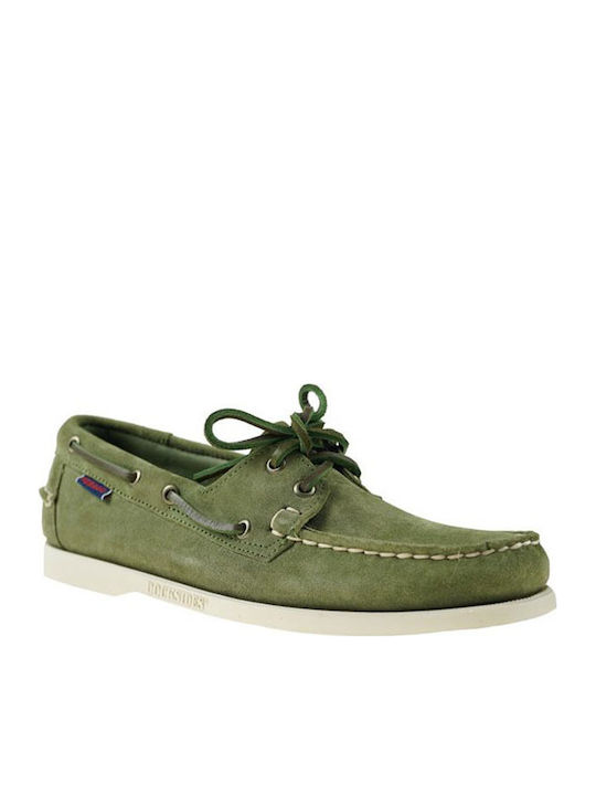 Portland Docksides Men's Suede Boat Shoes Green