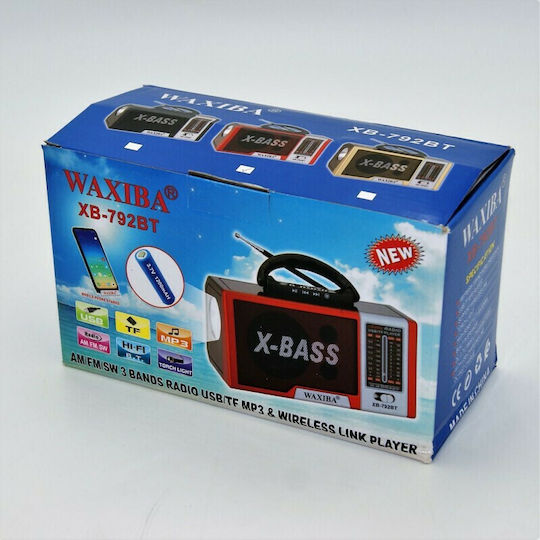 Waxiba XB-792 Tabletop Radio Rechargeable with Bluetooth Red