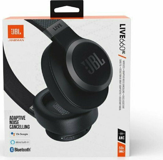 JBL Live 660NC Wireless / Wired Over Ear Headphones with 50 hours of Operation and Quick Charge Black