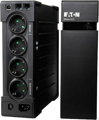 Eaton Ellipse ECO 1600 USB DIN UPS Line-Interactive 1600VA 1000W with 8 Schuko Power Plugs