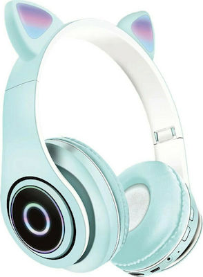 P39M Cat Ear Led Wireless On Ear Headphones with 10 hours of Operation Blue