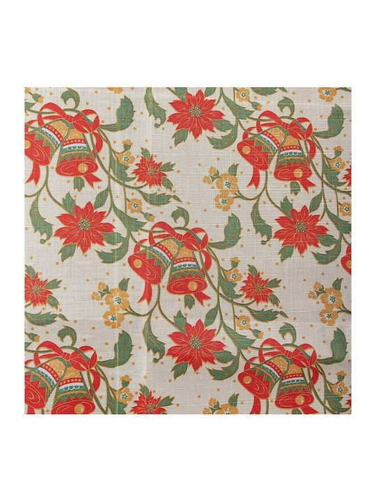 Sette Colori Christmas Stain-resistant Tablecloth Fabric Beige L180xW140cm.