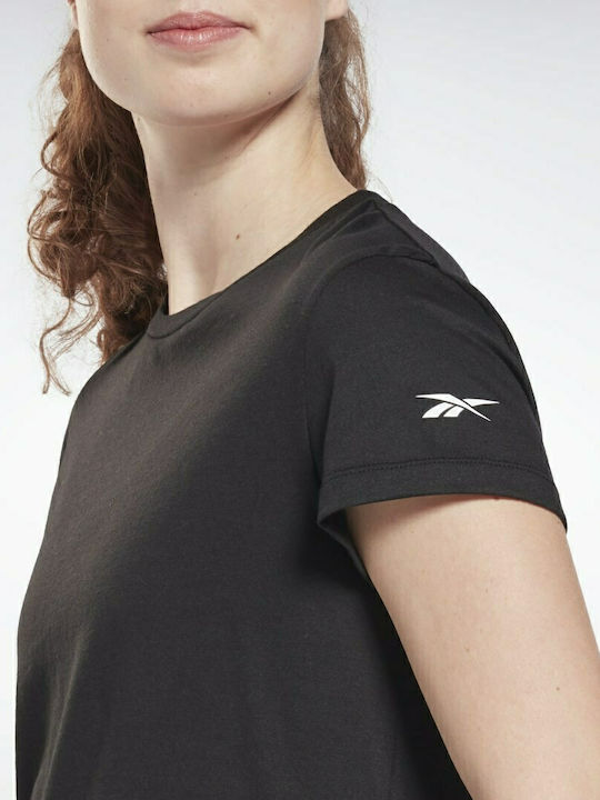 Reebok Damen Sportlich T-shirt Schwarz