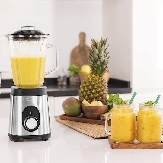 Cecotec Power Black Titanium 1000 Μπλέντερ με Γυάλινη Κανάτα 1.5 lt 1000W Inox