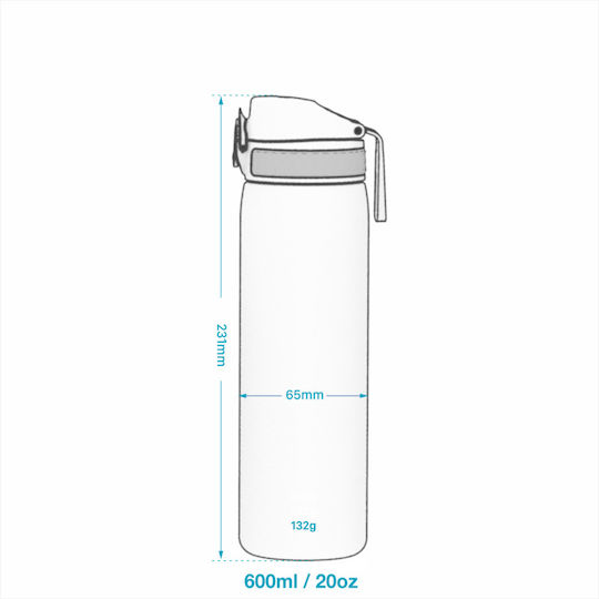 Ion8 Sport Slim Kids Water Bottle Plastic Non Spill Orange 600ml