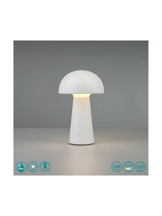 Trio Lighting Lennon Пластмасова Настолна лампа LED с Бял Абажур и Основа