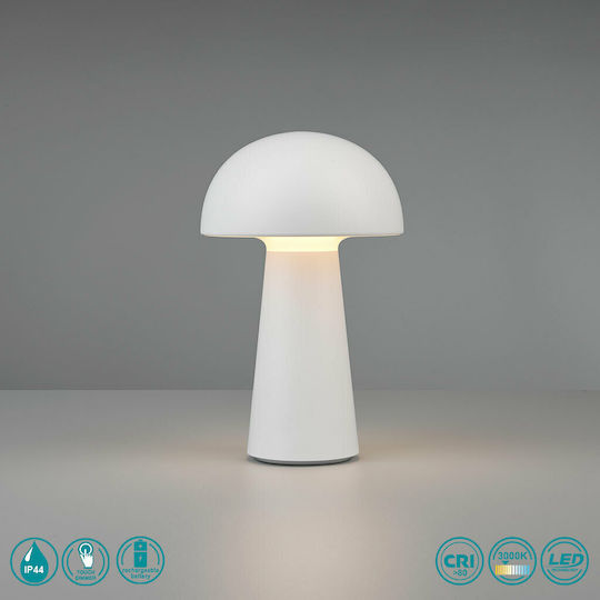 Trio Lighting Lennon Kunststoff Tischlampe LED mit Weiß Schirm und Basis