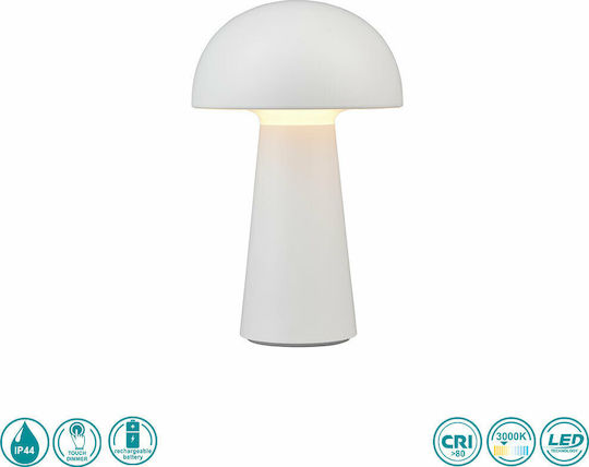 Trio Lighting Lennon Kunststoff Tischlampe LED mit Weiß Schirm und Basis