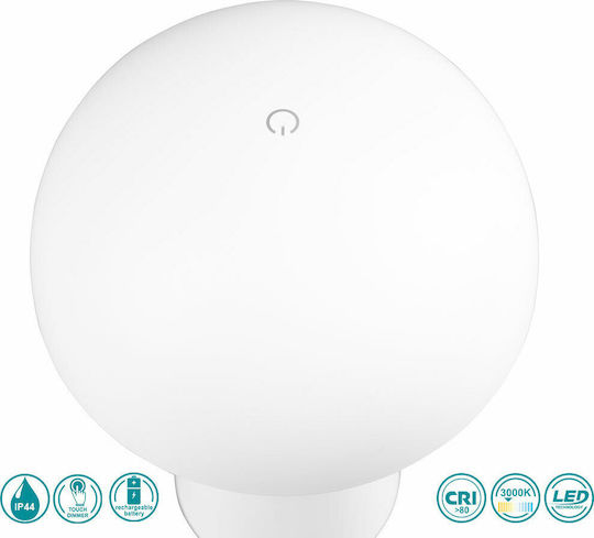 Trio Lighting Lennon Kunststoff Tischlampe LED mit Weiß Schirm und Basis