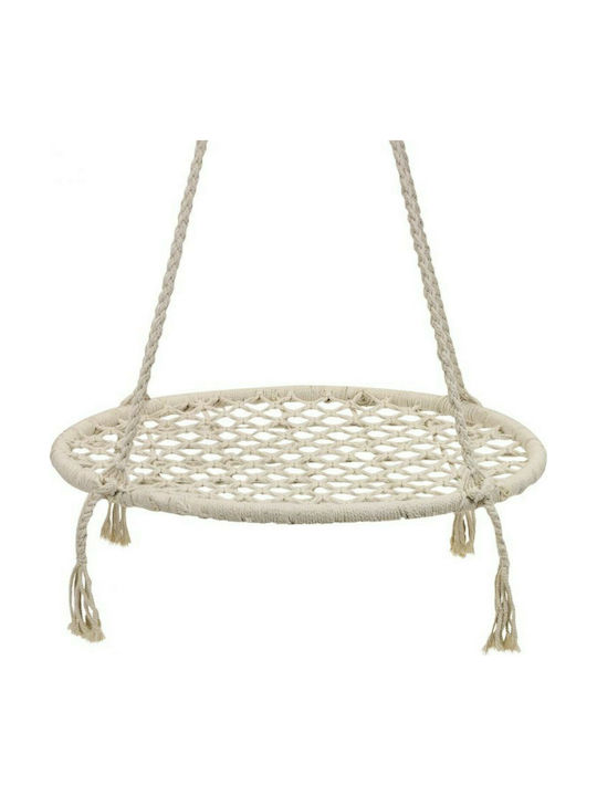 GW-908 Hängende Garten & Veranda Schaukel Sessel Stoff White L80xB80xH100cm