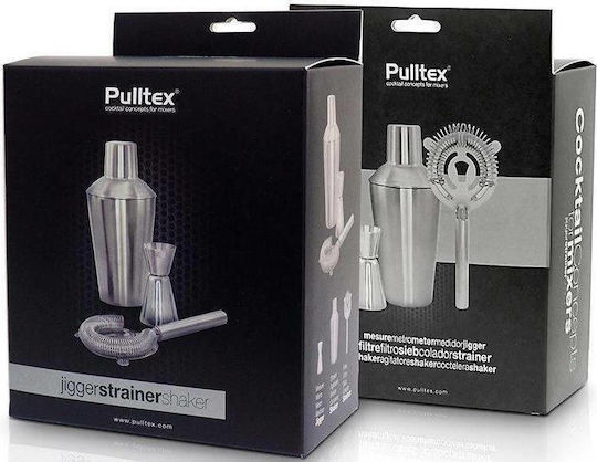 Pulltex Σετ Cocktail Shaker, Strainer, Δοσομετρητής 3τμχ 101602