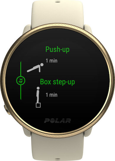 Polar Ignite 2 Stainless Steel 43mm Waterproof Smartwatch with Heart Rate Monitor (Champagne)