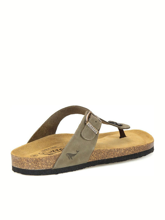 Bolero Leather Women's Flat Sandals Anatomic Nobuck Kaki