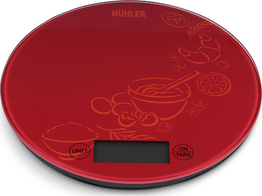 Muhler KS-2026R Ψηφιακή Ζυγαριά Κουζίνας έως 5kg Κόκκινη