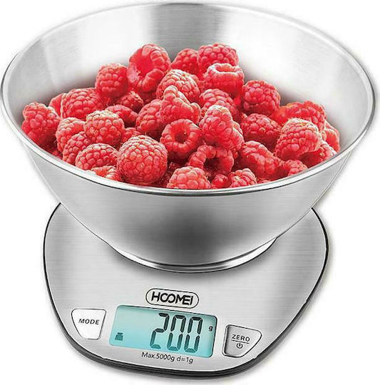 Hoomei Digital Kitchen Scale with Bowl 1gr/2kg Inox