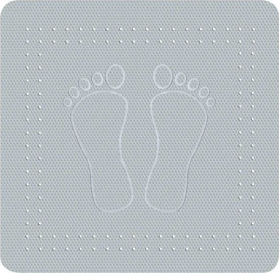 Kleine Wolke Foot Shower Mat with Suction Cups Gray 55x55cm