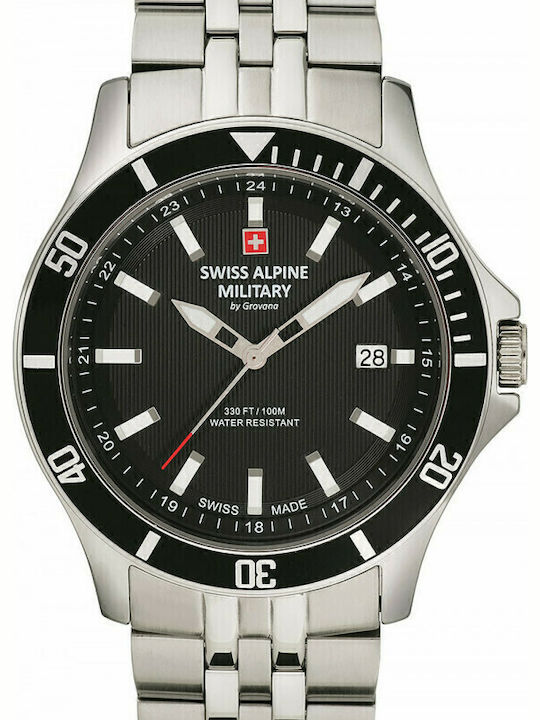 Swiss Alpine Military by Grovana Ceas Bărbați 42mm Cu Baterie Și Brățară Din Metal Argintie