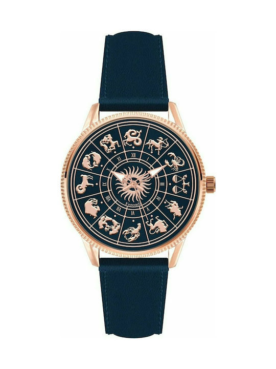 Ferendi Sidereal Uhr mit Blau Lederarmband