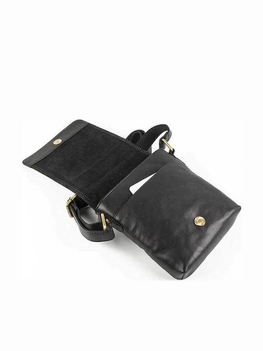 Leather Men's Shoulder / Crossbody Bag Black