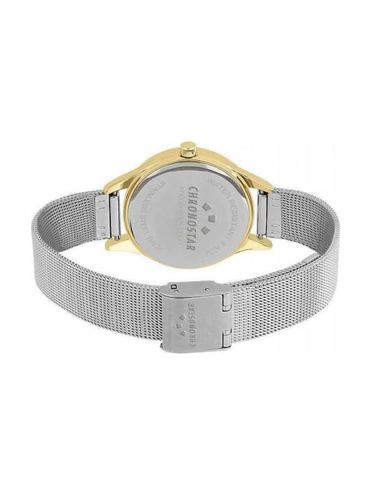 Chronostar Uhr mit Silber Metallarmband R3753279507