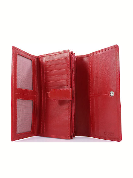 Large Leather Women's Wallet Classic Red