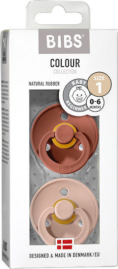 Bibs Colour Pacifiers Rubber Woodchuck / Blush for 6-18 months 2pcs