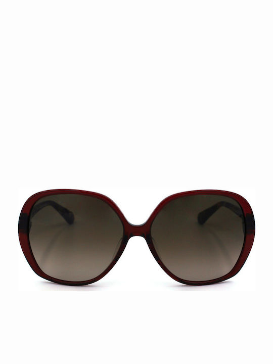 Kate Spade Atalina Sunglasses Burgundy with Acetate Frame & Black Lens