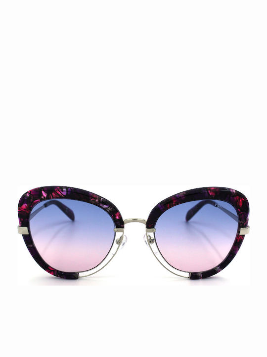 Emilio Pucci Women's Sunglasses with Purple Tartaruga Frame and Purple Gradient Lens EP115 54W